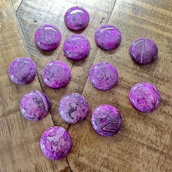 2pc 20mm Ripple Jasper Dome Cabochons - Purple - Picture 6 of 8